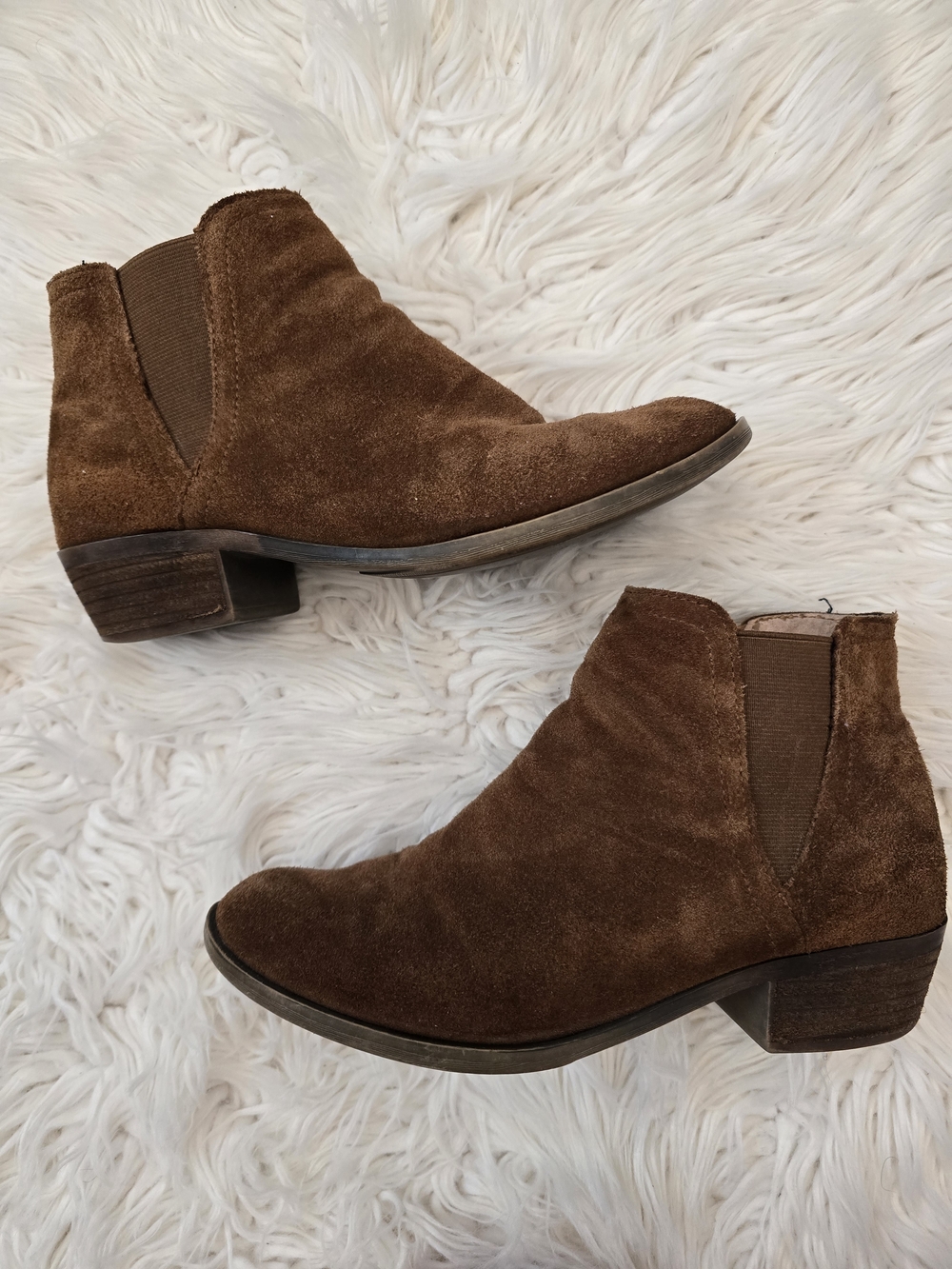 Kensie Brown Suede Chelsea Ankle Booties